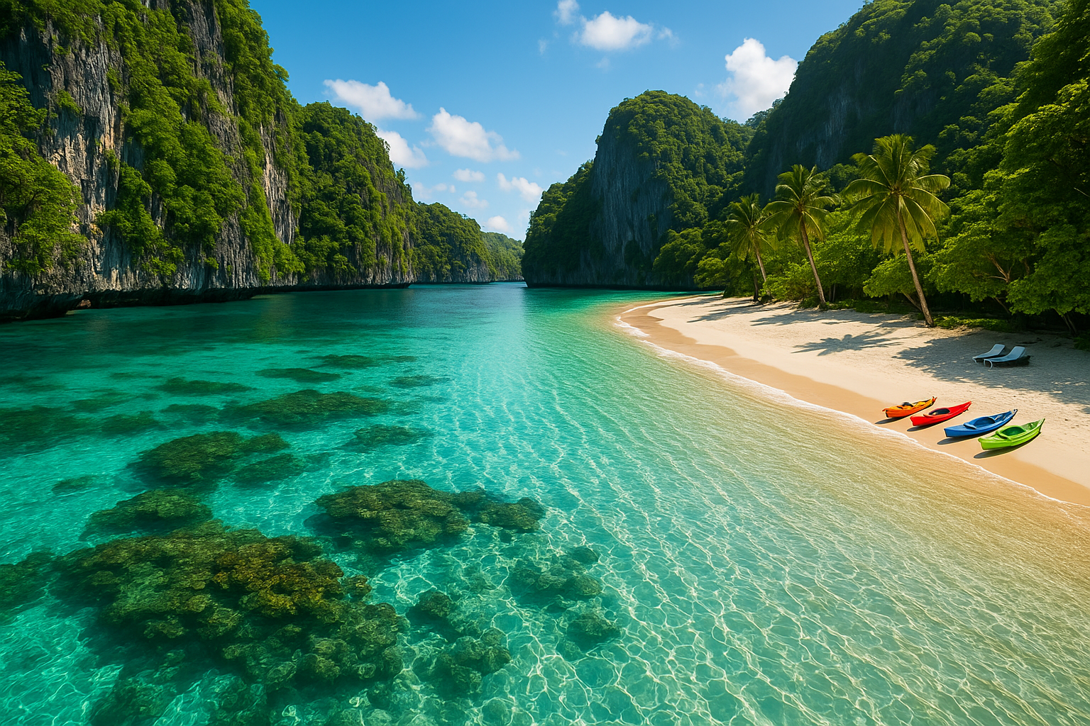 Tropical beach with crystal clear water