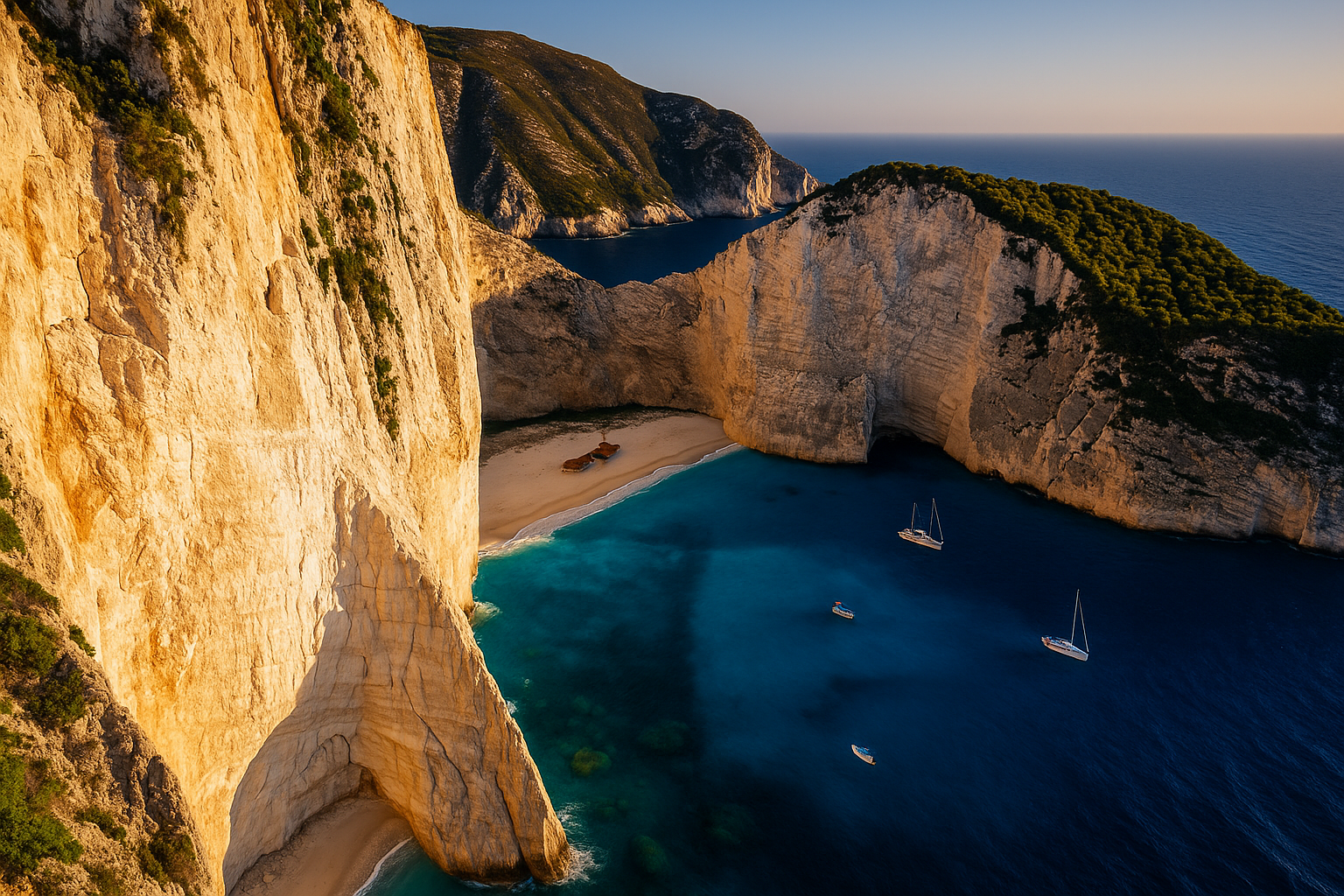 Dramatic coastal cliffs and beach