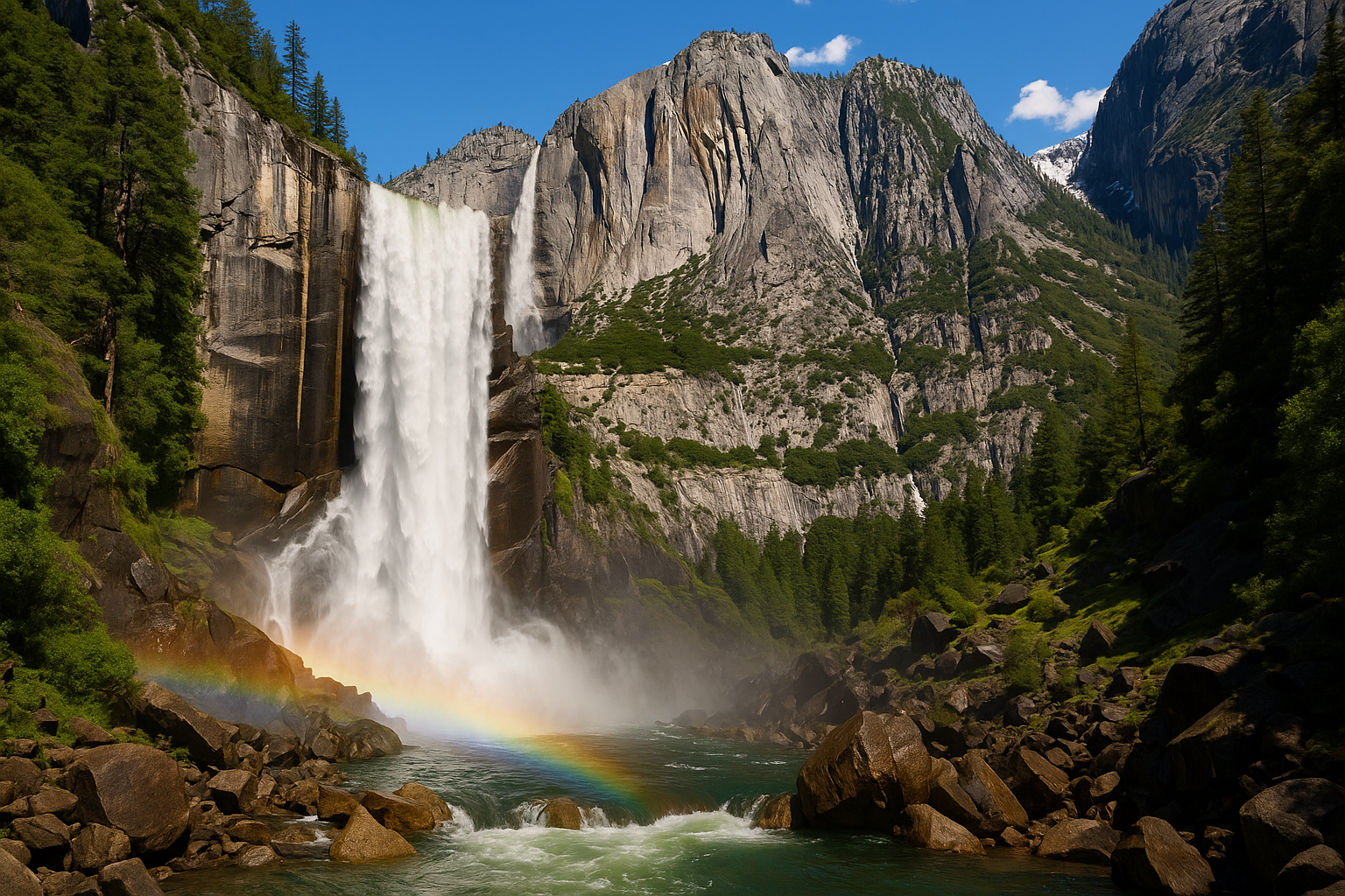 Yosemite waterfall in spring